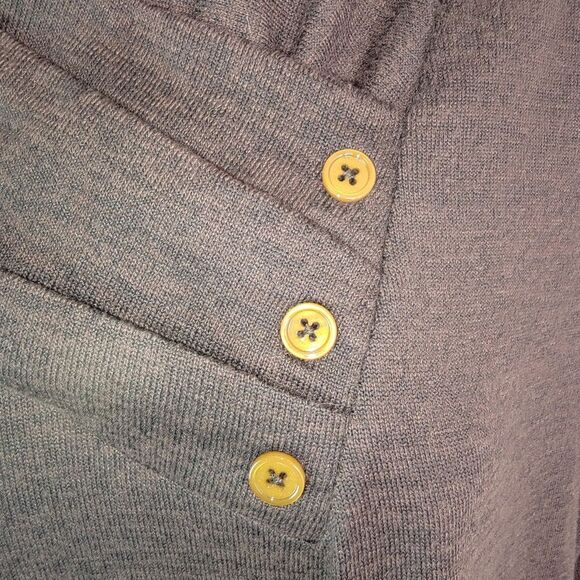 Denim & Co. Heavenly Jersey Long Sleeve Button Neckline Knit Top Size Medium - Picture 4 of 6